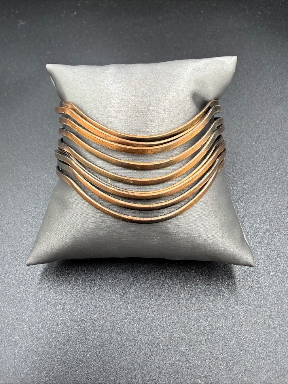 Layered Wave Cuff Bracelet in Warm Gold
